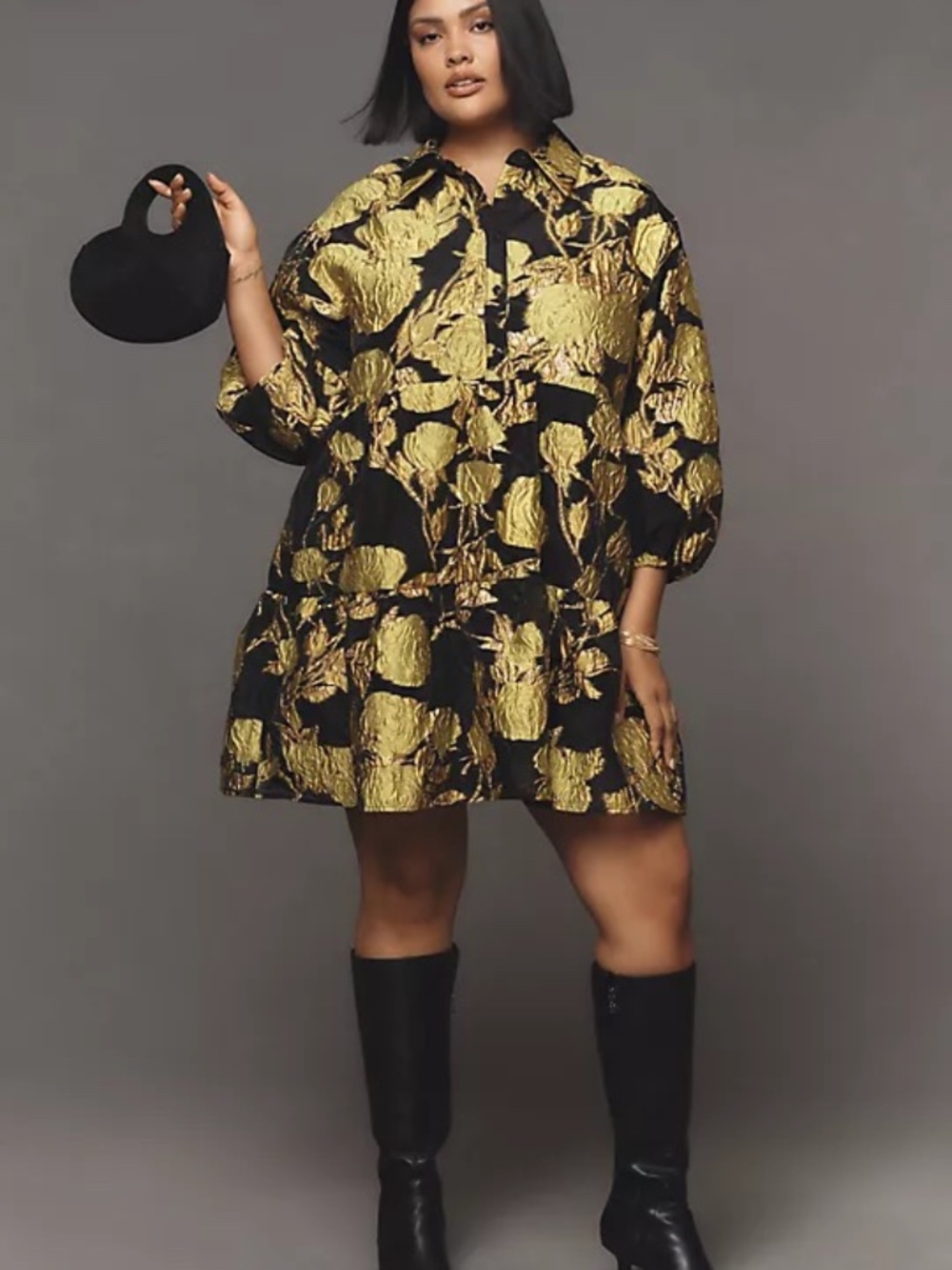 Anthropologie Maeve The Bettina Jacquard Mini Shirt Dress  NWT Sz M - Picture 5 of 14